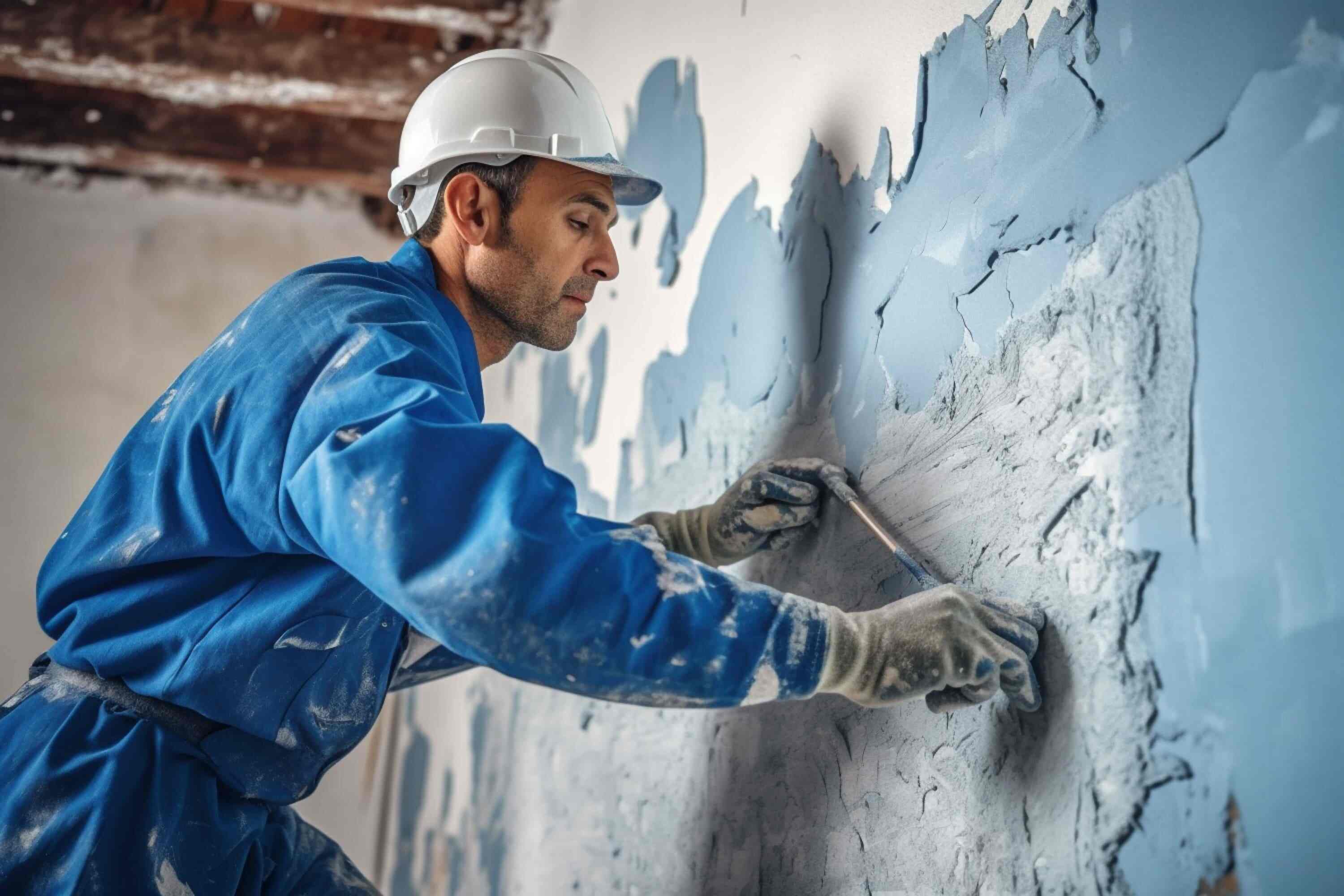 Man covering the wall